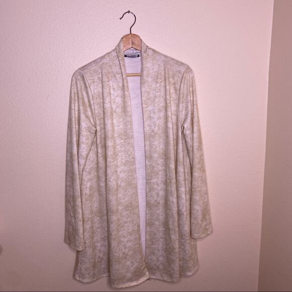 Bombom Beige Long Open Cardigan Sweater Large - Picture 1 of 8